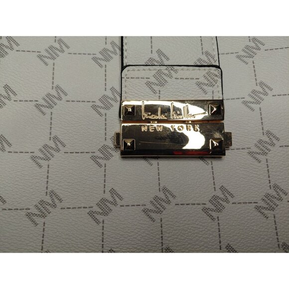 Bundle Set Of 2 Handbags Nicole Miller White Monogram & Pink Croc Embossed Faux - Picture 3 of 7